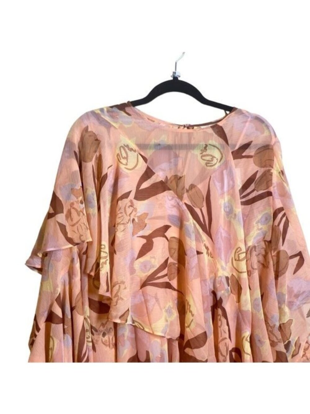 NWT TED BAKER LONDON Pegaia Bell Sleeve Mini Dress in Peach, size US 6 - Picture 9 of 14